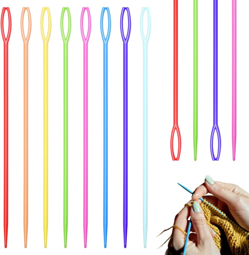 ManTangSun 50 Count 15cm(6 inch) Plastic Yarn Needles for Kids, Large Eye Sewing Crochet Needle for Yarn Amigurimi Darning Tapestry Plastic Canvas Needle DIY Sewing Needles Crafts, Assorted Colors - Image 1